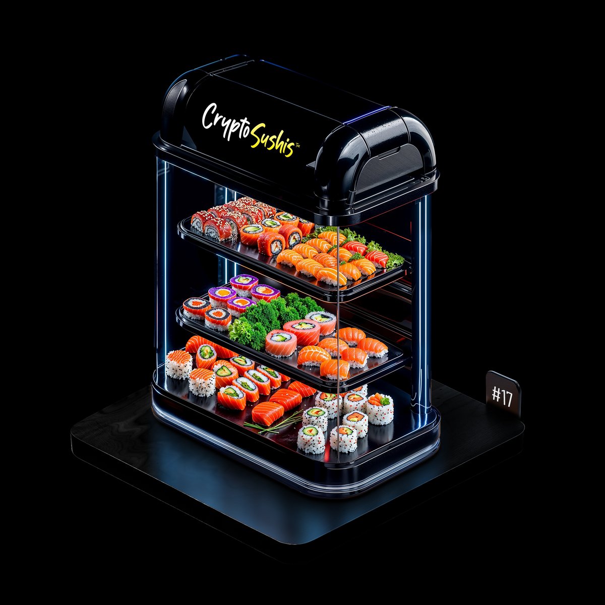A beautifully designed mini SmartFridge, equipped with the latest  technology to perfectly preserve sushi pieces for longer. This  refrigerator works in conjunction with  the Service Robot.

👉niftygateway.com/collections/cr…
-- 
#NFTs #NFTCollections #NFTNYC #nftcollector