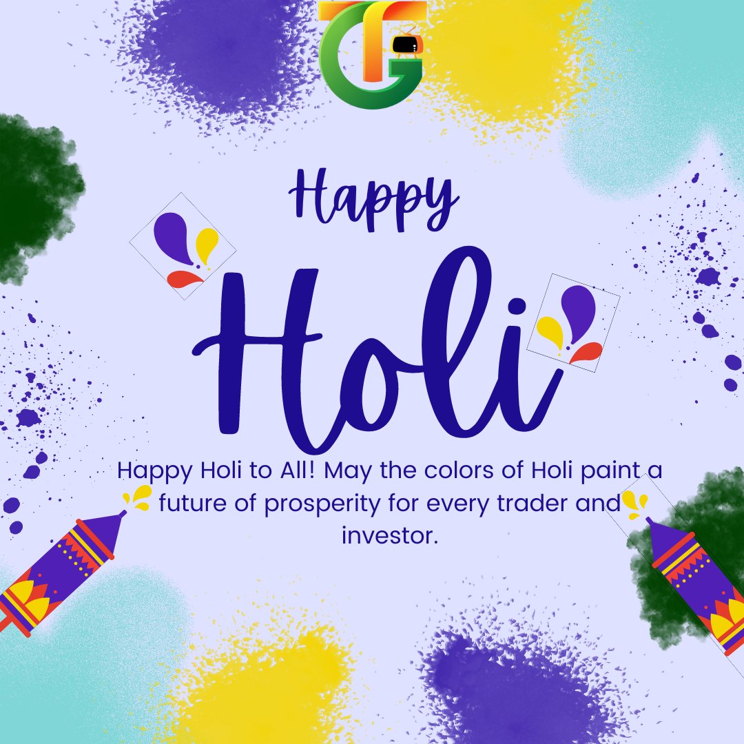 Happy Holi to All! 
May the colors of Holi paint a future of prosperity for every trader and investor. 

#HappyHoli #ProsperityForAll #HoliCelebration #Holi2024 #HoliFestival