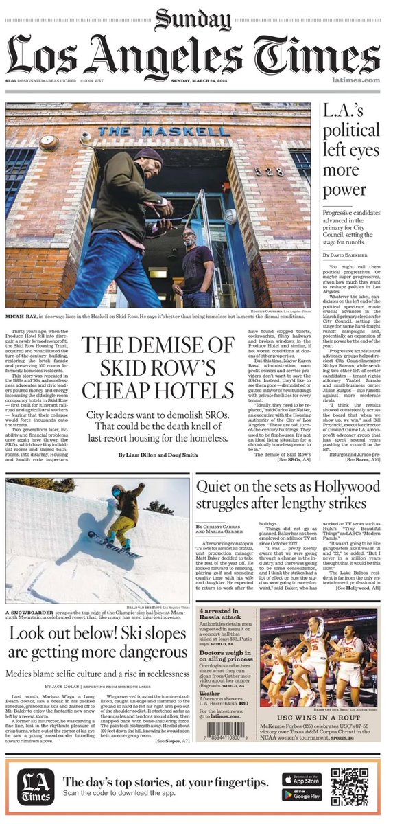 On @latimes Sunday front page: The uncertain future for Skid Row’s cheap hotels with last-resort housing for thousands of vulnerable Angelenos hanging in the balance latimes.com/homeless-housi…