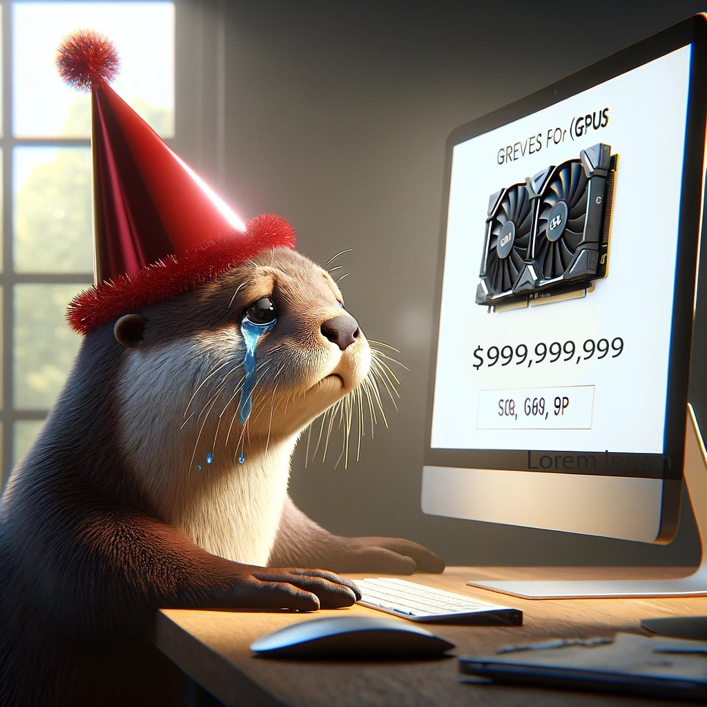 PartyOtter69's tweet photo. first it was the mining boom, now it’s the AI boom

#GPU prices 😭😭😭😭

wait…  I  think  I  might  be  part  of  the  problem  $OTR

#solana #memecoin #SolanaMemecoin  #CryptoTwitter #pcgaming  $slerf $doge $wif $bonk $bome #hashtag #interweb #toomanytags https://t.co/YDIeI7Sw9K