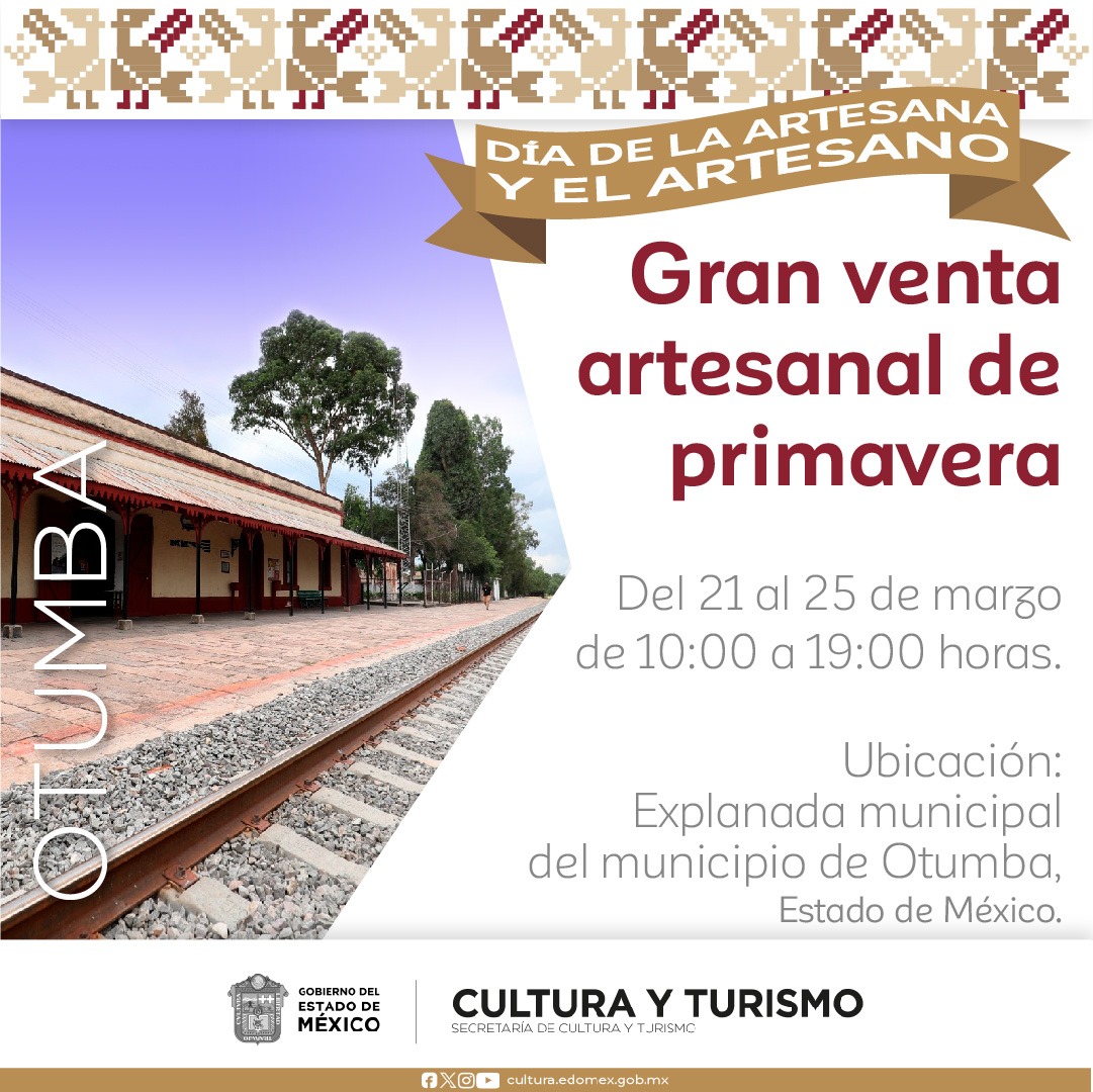 iifaem's tweet photo. En el marco del Día Internacional de las Artesanas y Artesanos te invitamos a la “Gran Venta Artesanal de Primavera” en las siguientes sedes: #Teotihuacán, #CentroCeremonialOtomí, #Malinalco, #Tenango y #Otumba.
           ¡Te esperamos! https://t.co/ZlgQA82l1v