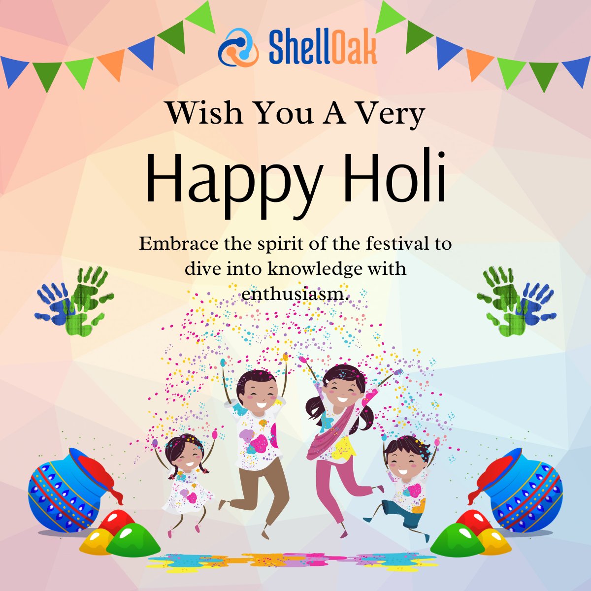 ShelloakS's tweet image. Holi wishes for a #colorful learning journey, where each vibrant hue symbolizes excitement and wonder. Embrace the spirit of the festival to dive into the vast ocean of knowledge with #enthusiasm and #passion. Happy Holi and happy learning. #HappyHoli #FestivalOfColors