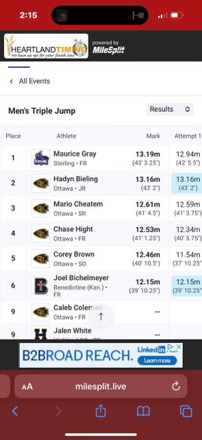 Don't count me out....still a 2 sport athlete and still performing in college!!!! Time to step up the track season!!!!!