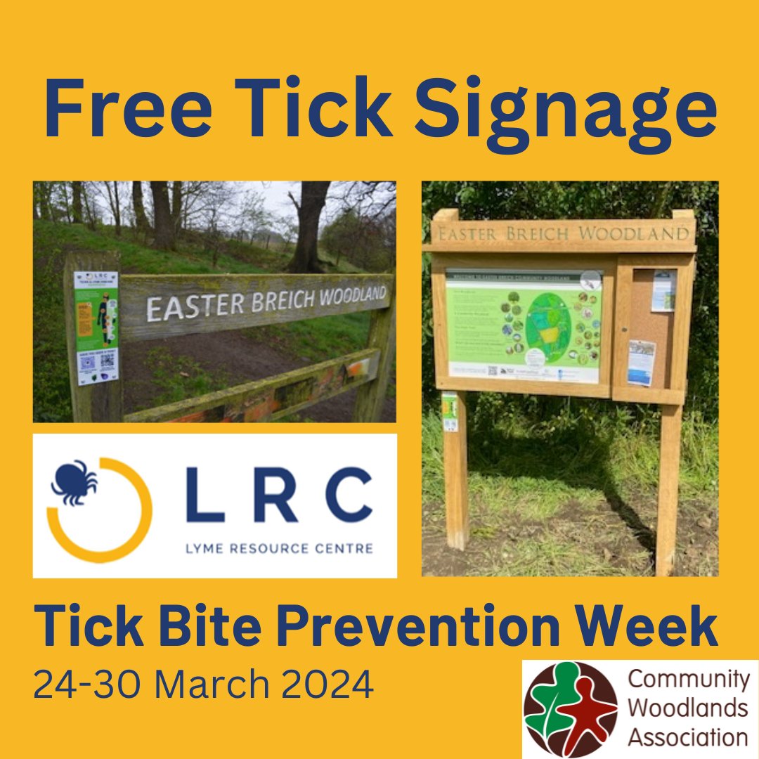 Members, help raise awareness about ticks and Lyme disease in and around your woodland. Take advantage of the free signage being offered by the @LymeResourceCtr . Free leaflets and posters also available. Email admin@community woods.org