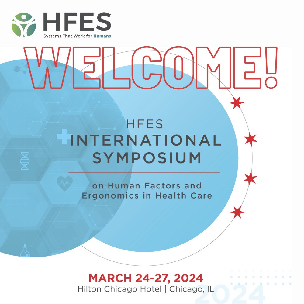 HFES's tweet image. Welcome to #HFESHCS 2024! We are so excited for this unique opportunity to learn, connect, and contribute to the advancement of healthcare through the application of #humanfactors and #ergonomics. Share with us on social and enjoy the week! bit.ly/43lKfst