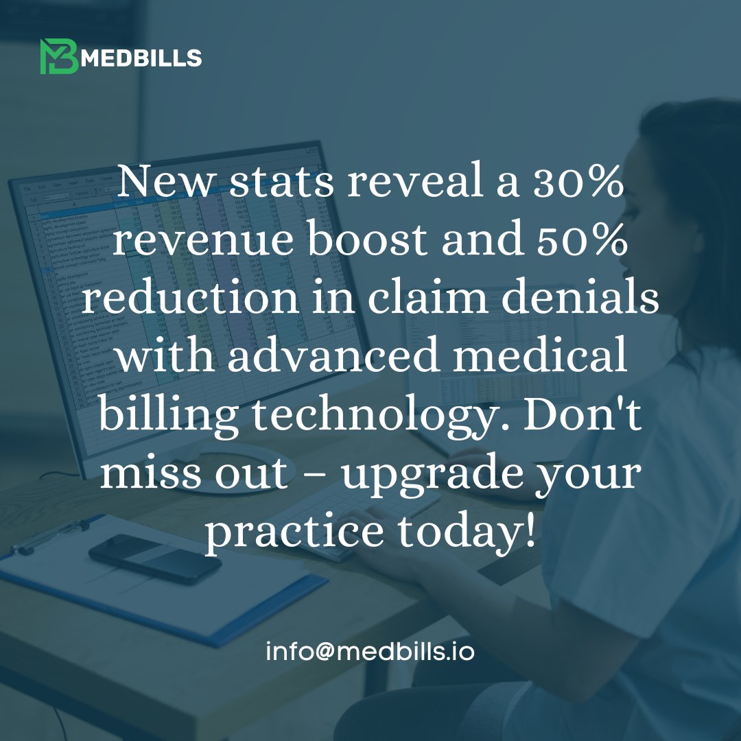 New stats show a 30% increase in revenue and 50% reduction in claim denials with advanced medical billing technology. 
.
.
.
#BillingInnovation#BillingRevolution#BillWellHealthcare#BillWiseHealthcare