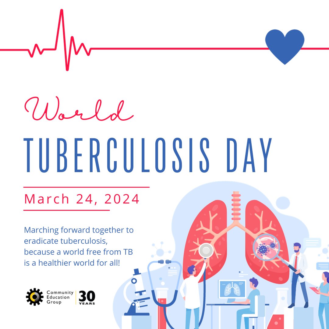 March 24 is #WorldTBDay. Too many people still suffer from tuberculosis. Efforts to improve awareness, testing, and treatment of latent TB infection and TB disease among groups at high risk are critical to eliminating it. Learn more from survivors: cdc.gov/tb/worldtbday