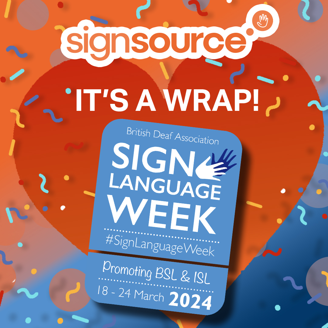 Well, that’s us now.

What a wonderful Sign Language Week it has been.

We hope you have enjoyed some of the content and stories we have produced to persuade even more people to take up learning Sign Language and more about deaf culture. 

#SLW2024 #TimeToSign