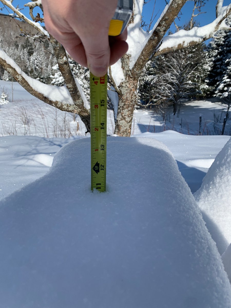 BVitale's tweet photo. @NWSBurlington Storm total as of 9am today - 10.5” at 1 mi N Cabot https://t.co/5mtZnF8egm