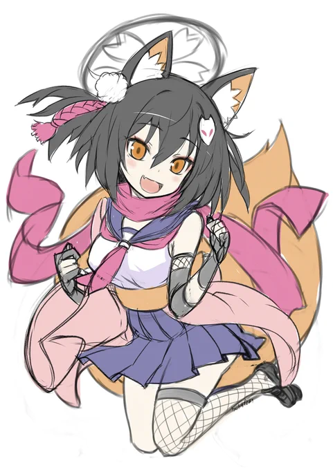イズナ₍₍ (ง ˘ω˘ )ว ⁾⁾ズナ(描き中 