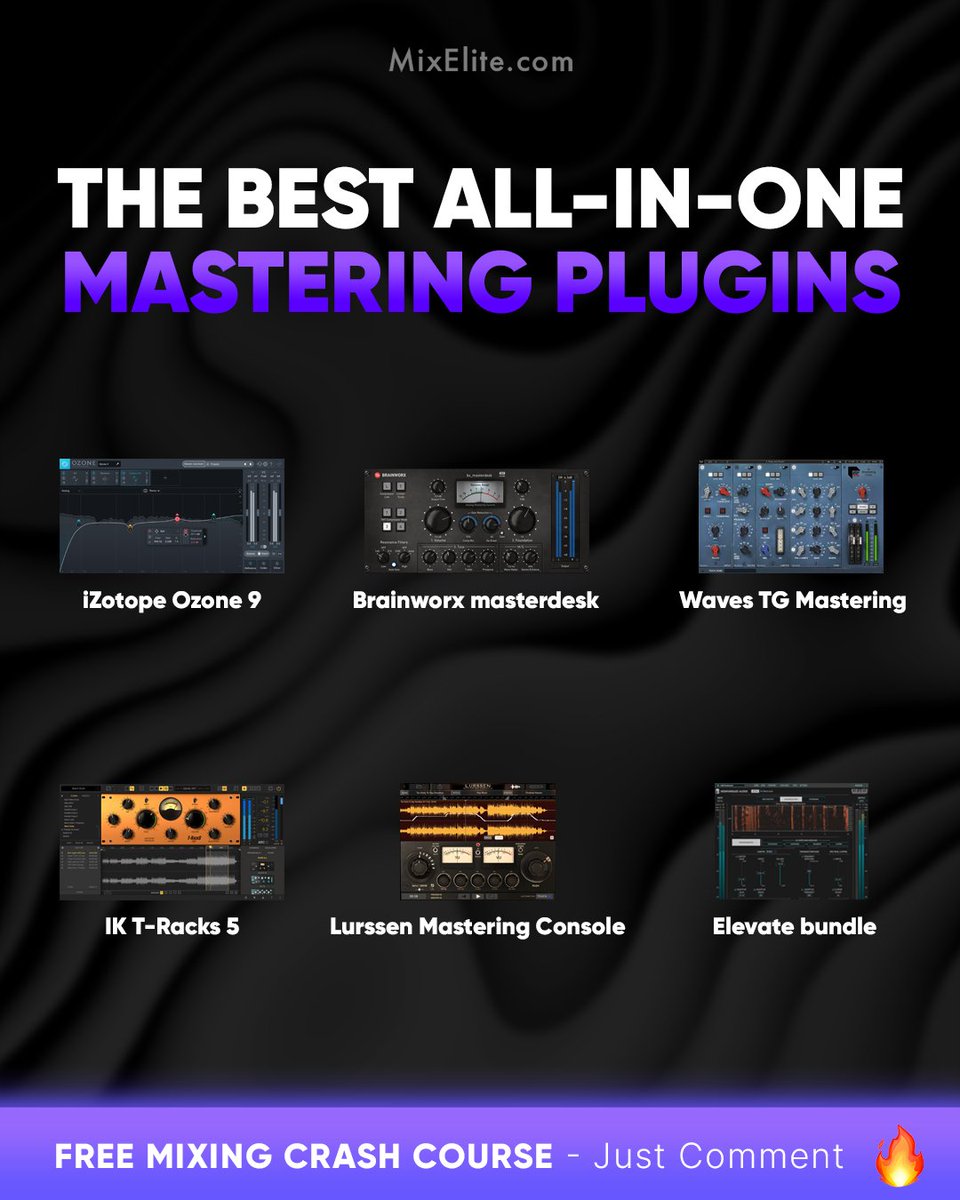 theMixElite's tweet image. Free Mixing Crash Course 👉 MixElite.com/free-course
⁠
Master Your Sound 🎚️🎼⁠
⁠

#musicproduction #masteringplugins #izotopeozone #brainworx #wavestg #iktracks #lurssenmastering #elevatebundle #producertips #homestudio #audioengineering #soundquality #mixingandmastering