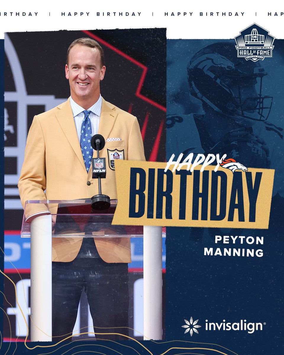 Happy birthday, Peyton Manning! RT to help us wish the @ProFootballHOF QB a good one. 🥳