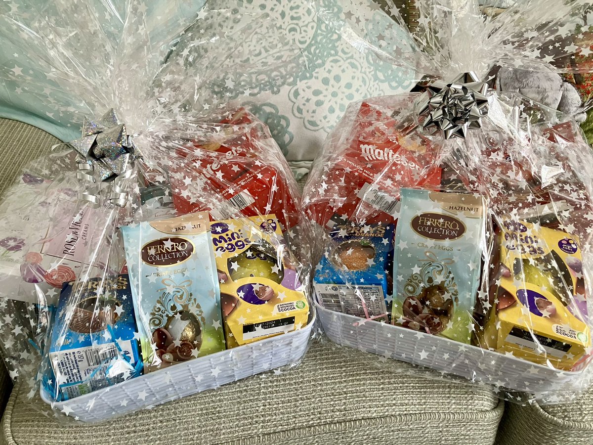 2 more hampers donated today, full of wine and chocolates. Last call for tickets, £1, draw will take place tomorrow. All winners will be notified by tomorrow evening 🐣🐥 xx