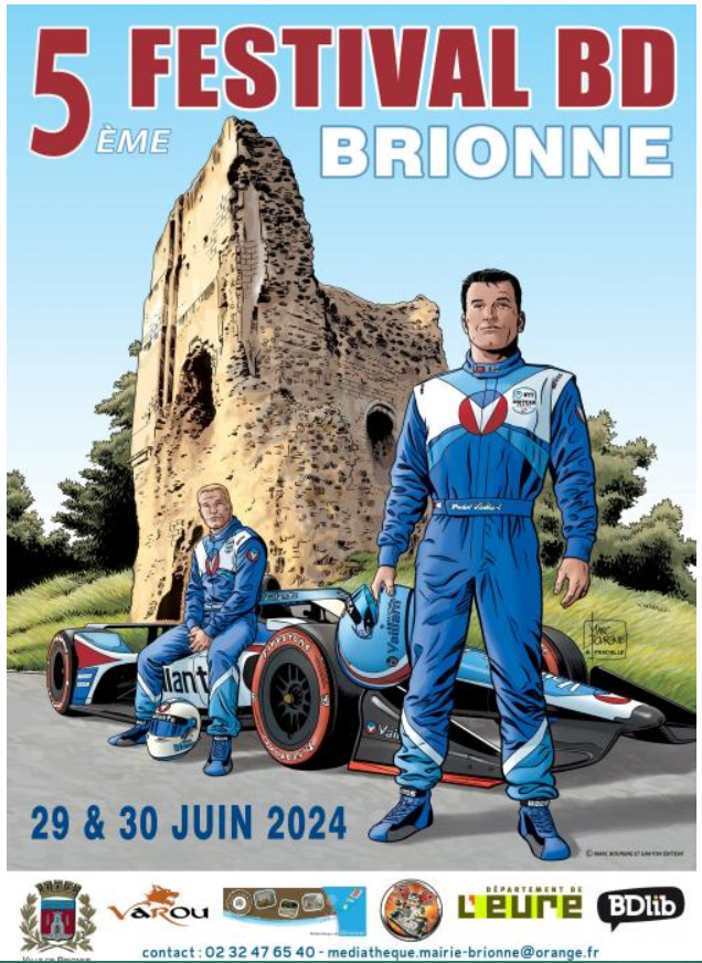 📣FESTIVAL BD DE BRIONNE📣 📢Les 29 et 30 Juin 2024 aura lieu le 5ème Festival BD de Brionne dans l'Eure en Normandie dont la très belle affiche officielle est réalisée par @MarcBourgne avec @MichelVaillant_ 📢