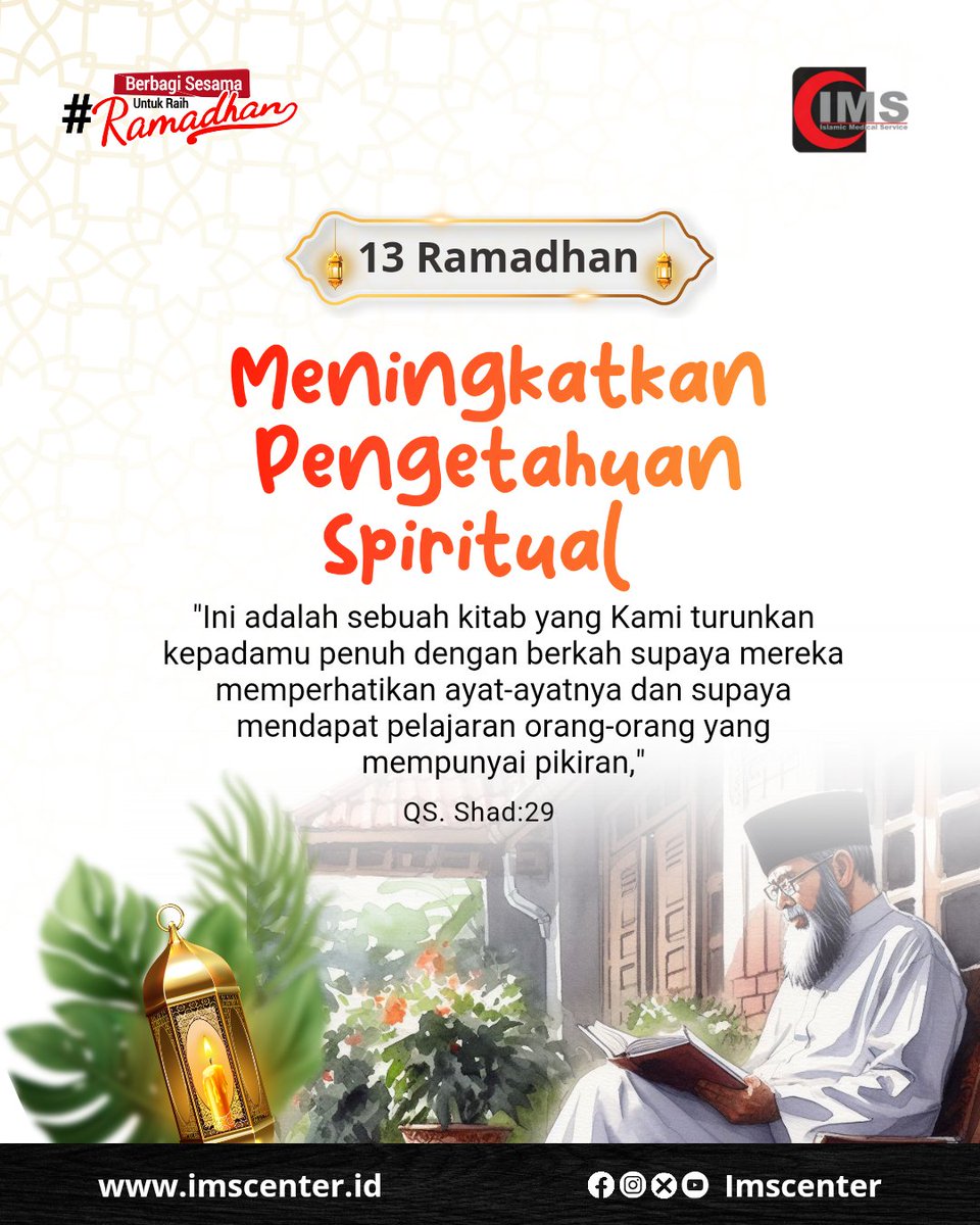 IMS_Center's tweet photo. Ramadhan memberi kita kesempatan untuk mendekatkan diri kepada sang Pencipta, memperbaiki hubungan antar manusia, menyucikan jiwa dan yang tak kalah penting adalah meningkatkan spiritualitas diri
#13Ramadhan
#ramadhan1445h
#RamadhanKareem https://t.co/lgLIobqbYr