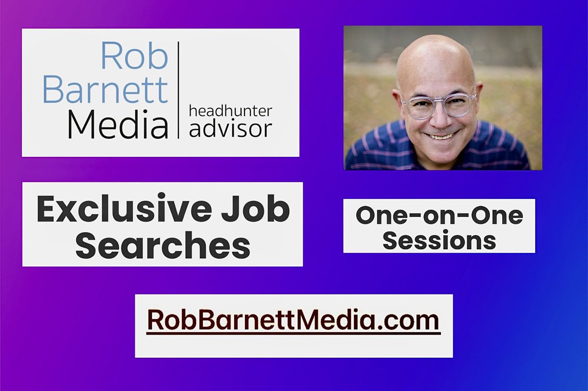 RobBarnettMedia's tweet photo. New video + nonstop help if youโre #iBJA (in between jobs, again).
We just placed another media pro in a brand new job.
Exclusive new job searches active now - here: https://t.co/j4QYUUBkmq
#NewJobs #Headhunter #Development #Current #BoxToBoxFilms #WrigleyMediaGroup https://t.co/4wA76G22F7