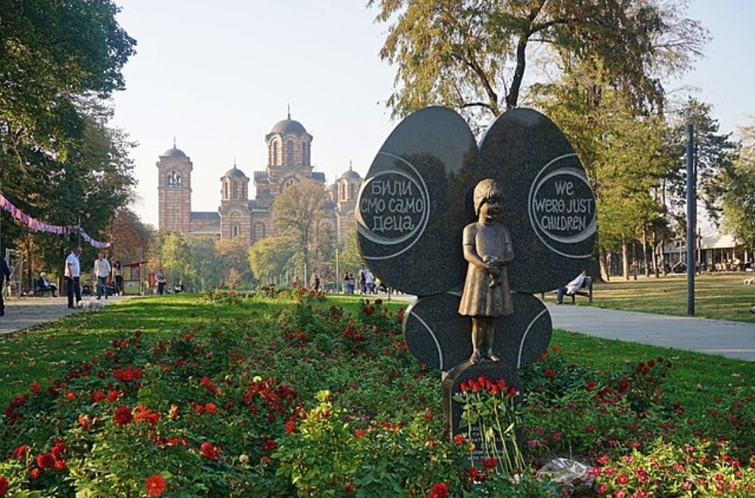 Monument dedicated to Serbian children killed by NATO in 1999. We will never forget!