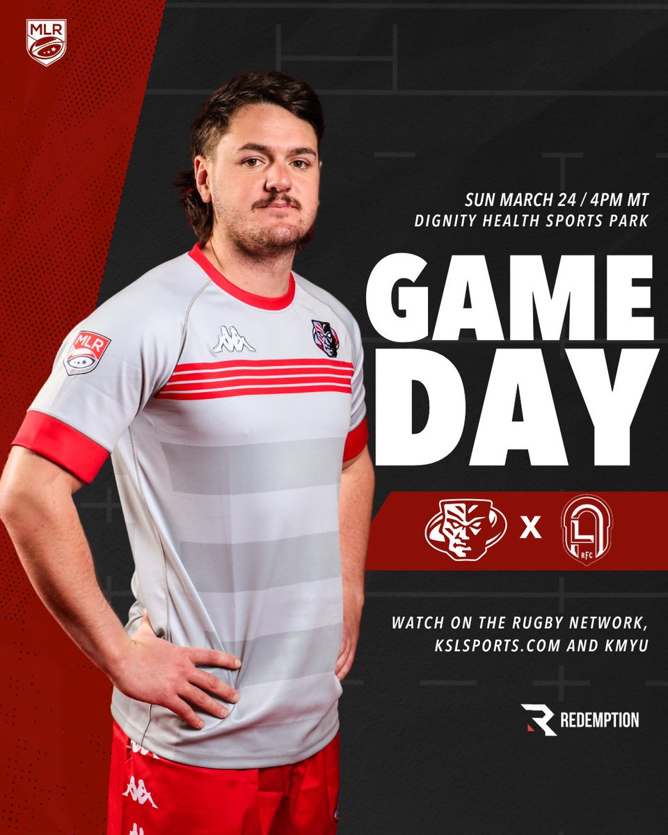 It's GAME DAY! We're in Los Angeles today to face RFCLA at 4 p.m. MT🎉 Head over to Redemption Bar & Grill in Herriman for the official watch party or catch the game on KMYU, The Rugby Network, or hubs.ly/Q02qsLd50!

#ForTheNation