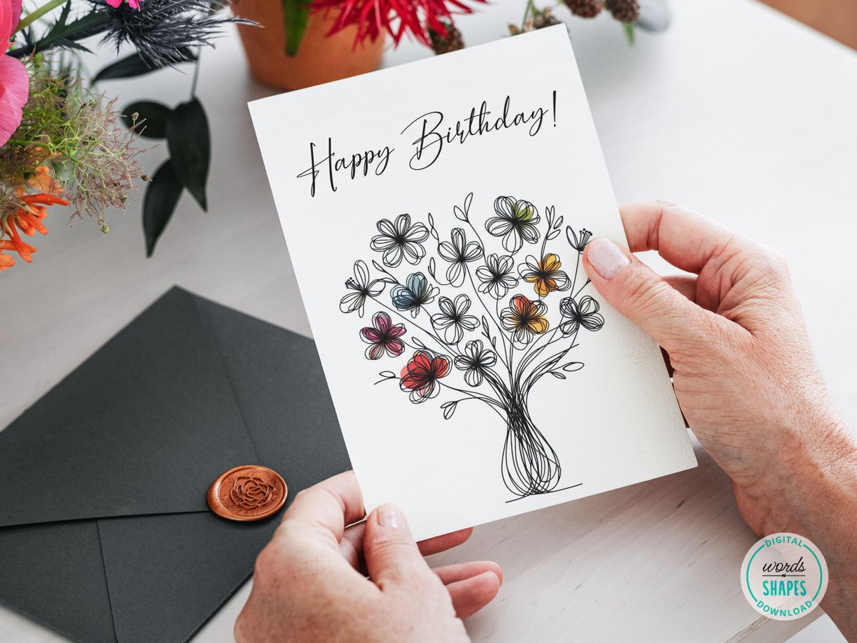 Printable Birthday Greeting Card, Happy Birthday Card, Digital Download etsy.me/3IP3txe via @Etsy 

#GreetingCards #PrintableCard #DIYCard #birthdaycard #downloadcard #flowercard