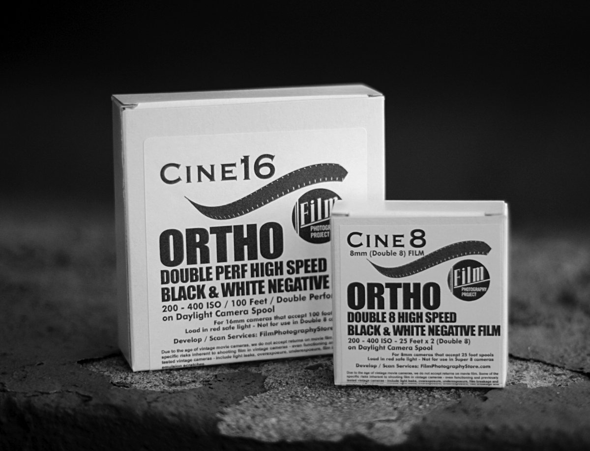 The Film Photography Project has just dropped High Speed Orthochromatic in both the 8mm and 16mm (Double Perf) Format. Tests currently underway. Results soon. Perfect for folks home developing due to its Ortho-ness! You can pick them up over at The FPP. (Great price!) #orthofilm