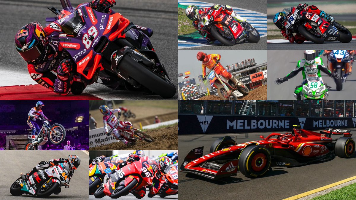 Swinxy's tweet photo. EL FINDE 10 DEL MOTOR ESPAÑOL

Victorias en 10 mundiales absolutos:

#MotoGP Jorge MARTÍN
#F1 Carlos SAINZ
#WSBK Álvaro BAUTISTA
#MXGP Jorge PRADO
#XTrial Toni BOU
#WMX Daniela GUILLEN
#Moto2 Arón CANET
#Moto3 Dani HOLGADO
#WSS Adrián HUERTAS
#SSP300 Íñigo IGLESIAS