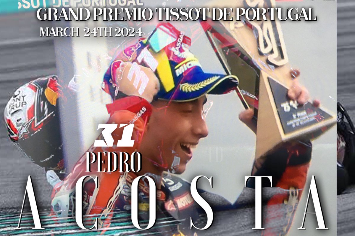 THRILL = Moto GP!! 🏍 🏁

PEDRO ACOSTA has officially ARRIVED!!

1st Moto GP Premier Class Podium! [P3]

3rd Youngest..

First 🏆 of many……

#pedroacosta31 #Portugal #motogp