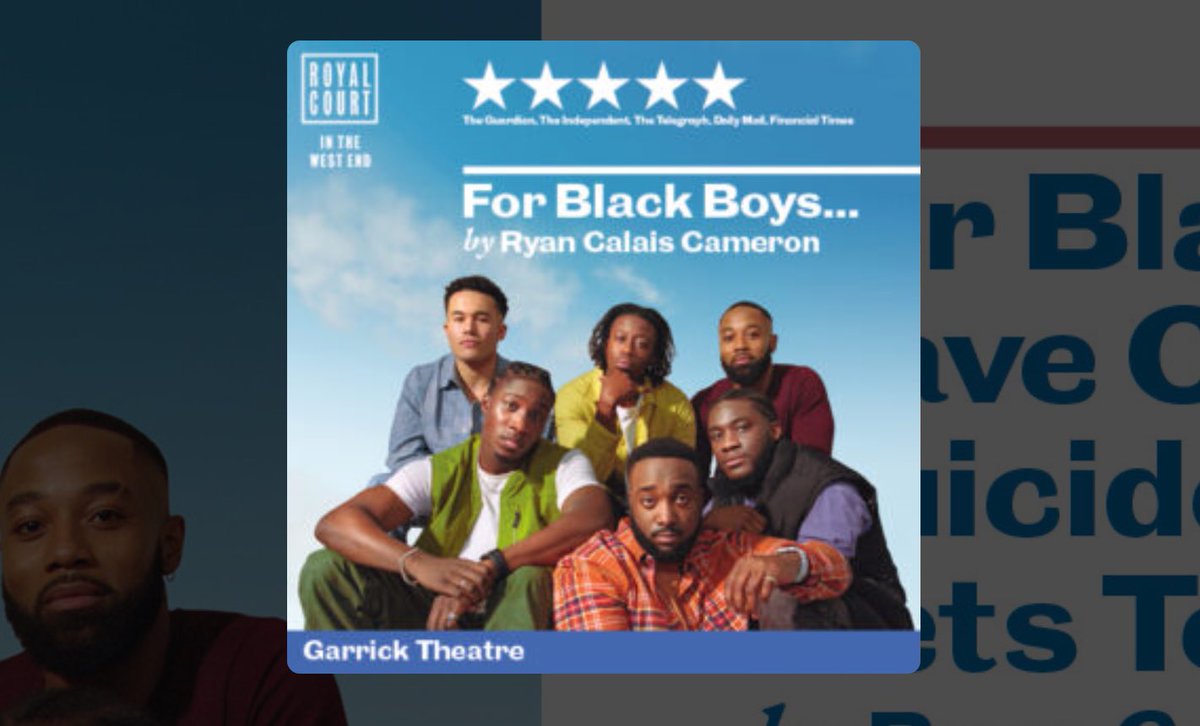 Everyone should really see this play - “For Black Boys who have considered suicide when the hue gets too heavy” at the Garrick Theatre Engaging, complex, delightful and helpful for all those who see young men in trouble or are those young men. #MentalHealth