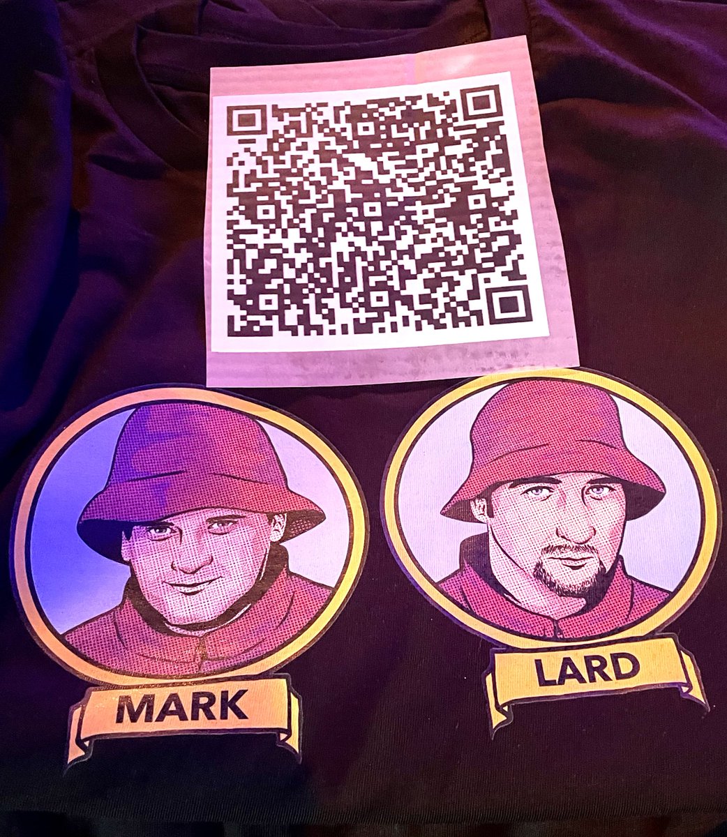 Currently ‘merch-ing’ @TheBowdonRooms on the Mark + Lard shows today.. Scan the QR code and dive in on the #merch