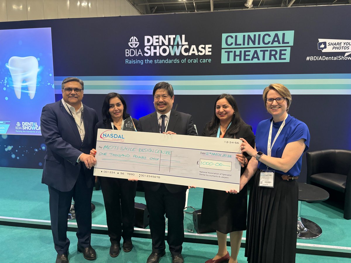 Thrilled that I was able to present the Dental check by 1 practice of the year award to Moti smile design centre from Leicester with Heidi Marshall <a href="/nasdaluk/">NASDAL</a> <a href="/ShannuBhatia/">Shannu Bhatia</a> <a href="/bspduk/">BSPD</a>