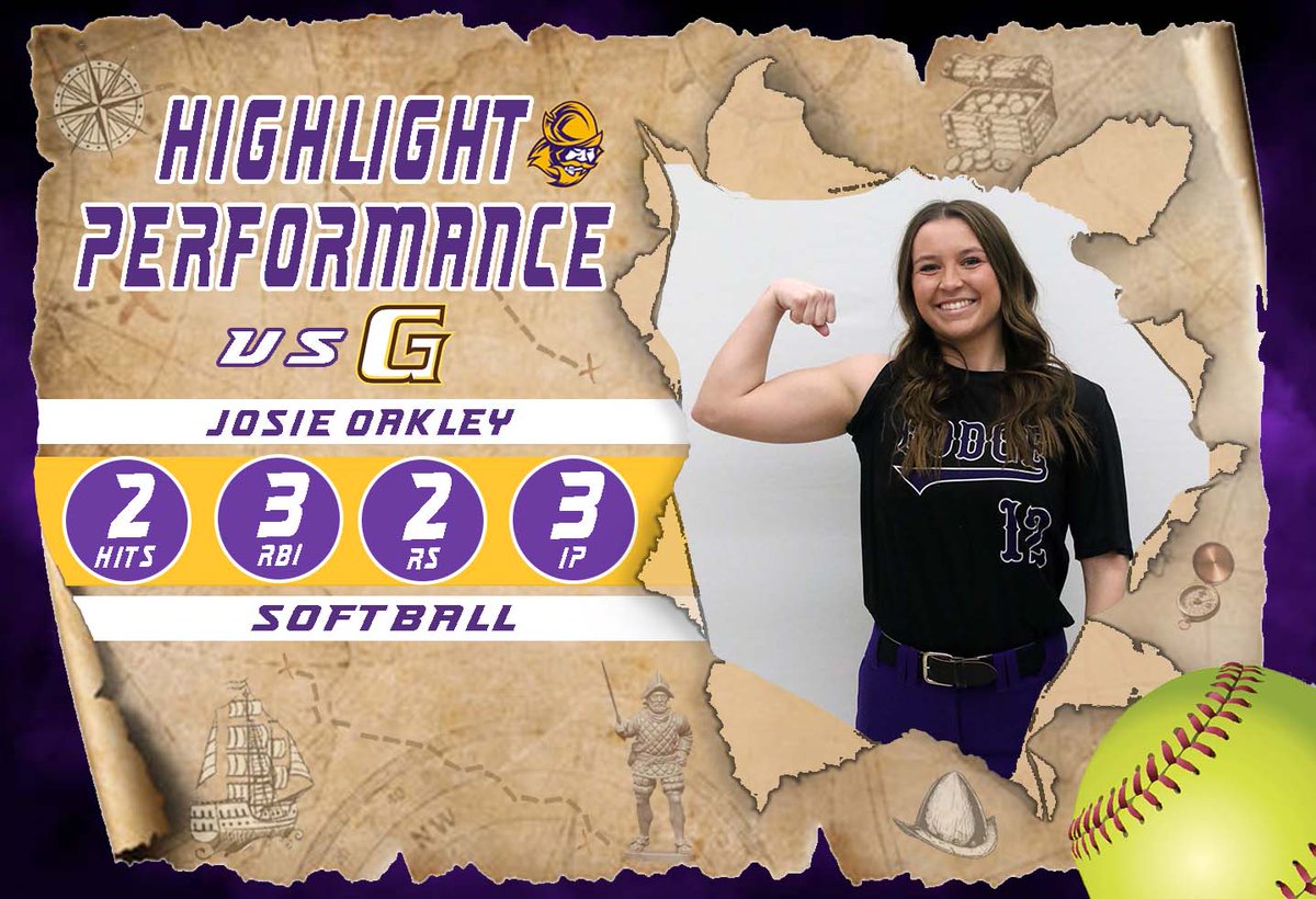 🥎Highlight Performance of the Day🥎

Highlight Performance of the Day for Softball goes to Josie Oakley....she was 2-5 with 3 RBI, 2 RS, 2B &amp; WP - 3 IP, 1 R, 2 H, 1 BB, 3K at Garden City in Game 2 #GoConqs #BurnTheBoats