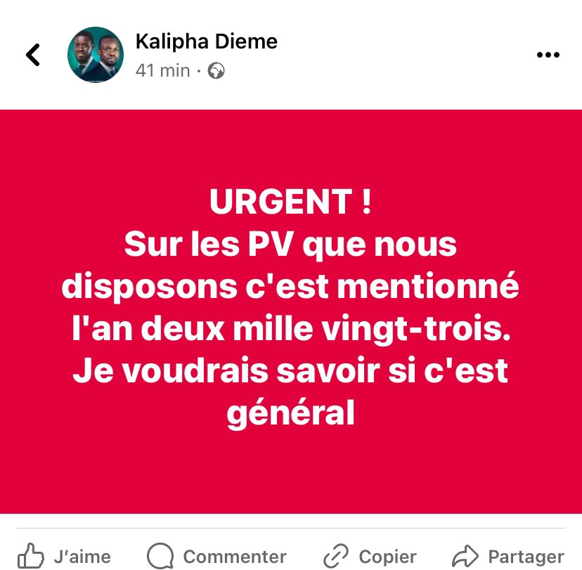 Alerte !
Pour les représentants de partis et coalitions dans les bureaux. L’année sur les PV doit être 2024