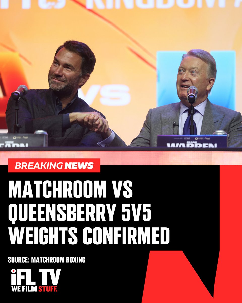 MATCHROOM VS QUEENSBERRY WEIGHTS CONFIRMED ‼️ The weight classes for Matchroom's 5vs5 against Queensberry on the Beterbiev/Bivol undercard have been confirmed 📋 🥊 Featherweight (Matchroom pick) 🥊 Middleweight (Queensberry pick) 🥊 Light-Heavyweight (Matchroom pick) 🥊