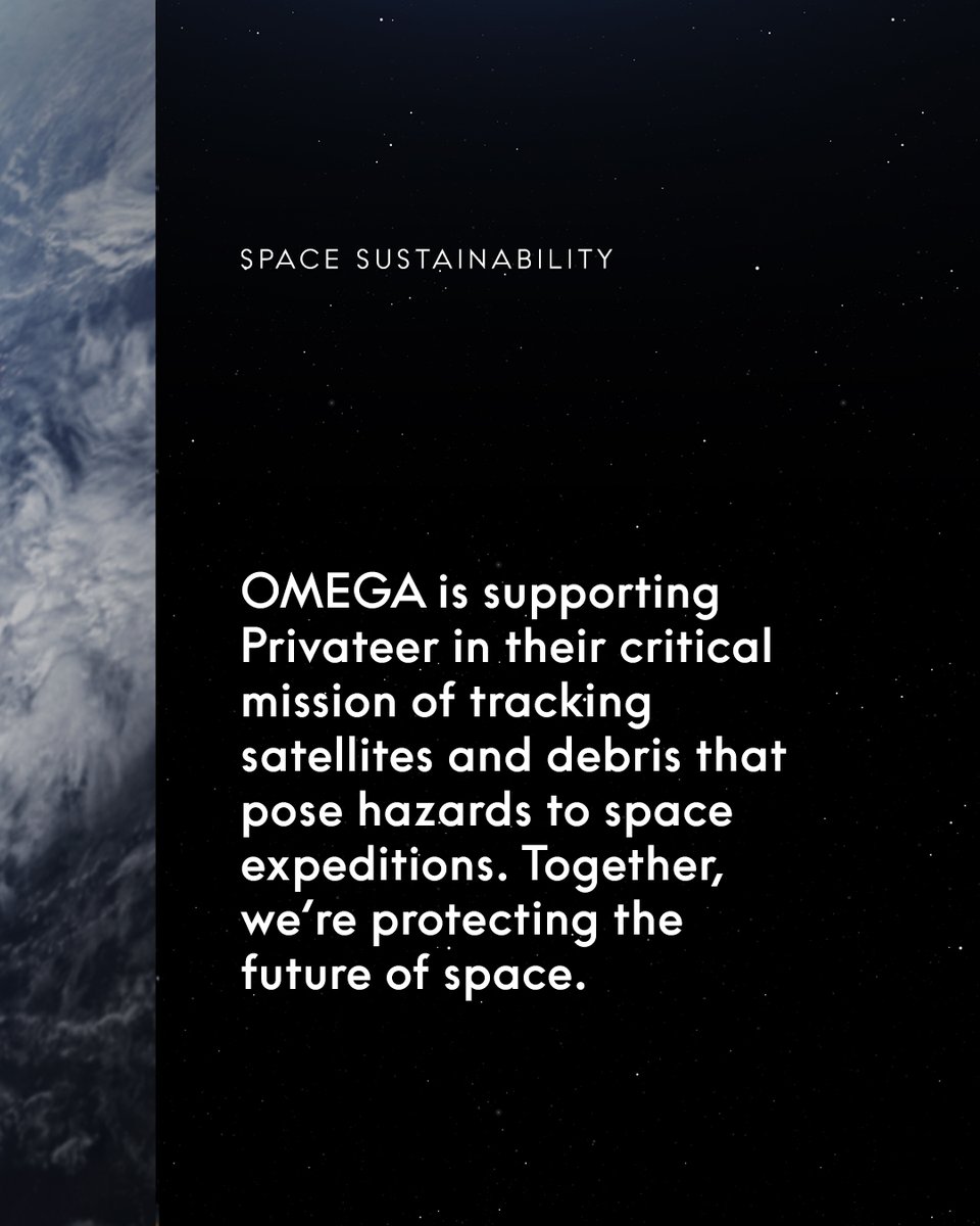 omegawatches's tweet image. Privateer tracks pollution and space traffic in our shared space. With this partnership, we’re establishing how we will be stewards of space. omegawatches.com/SpaceSustainab…

#SpaceSustainability
#PioneeringSpirit
