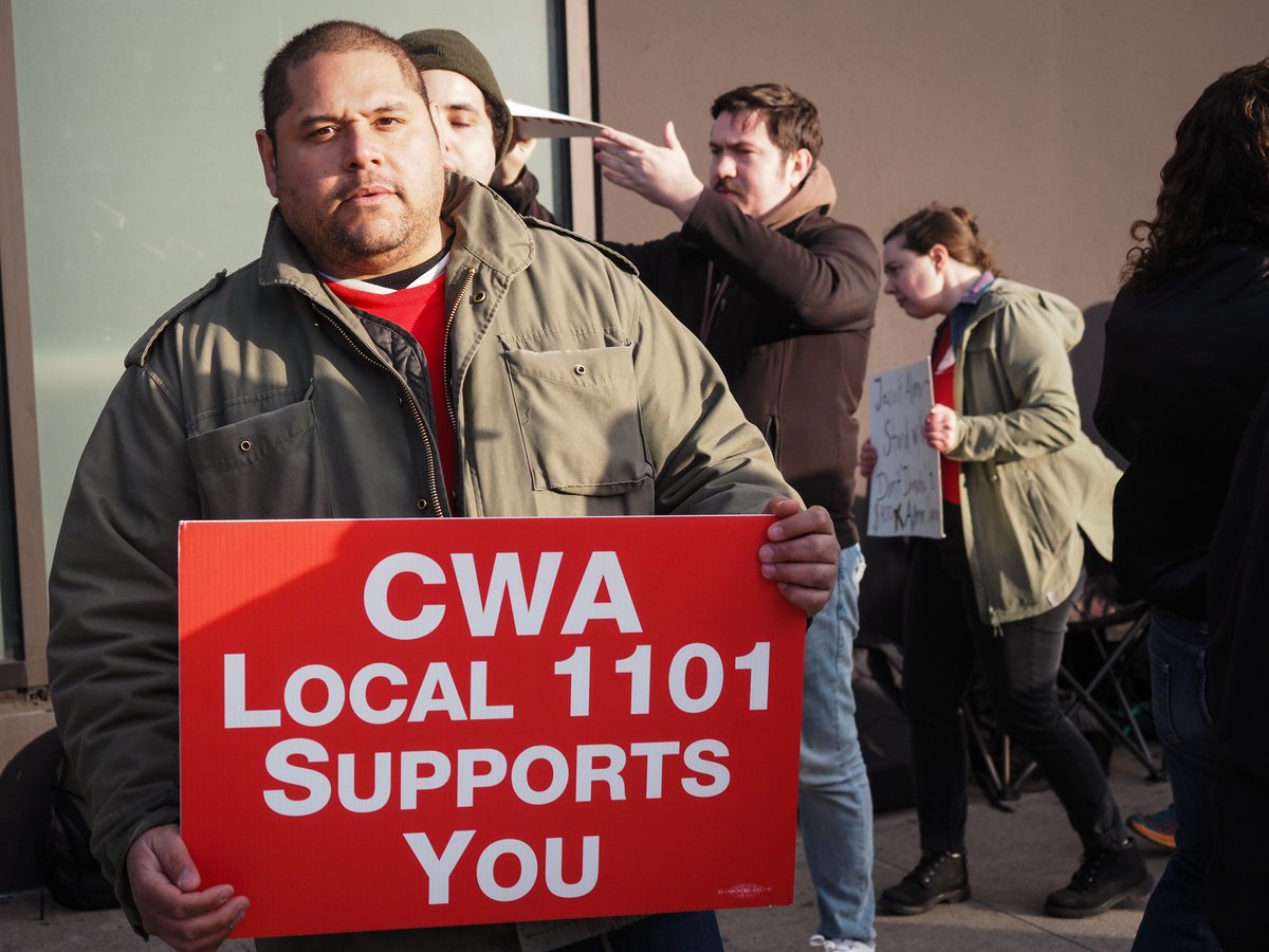 We've received so much support from our @CWAUnion siblings as our campaign grows. A special shout out to our @cwa1101SI siblings who marched with us this Monday. We know you have our back and we've got yours! 🫡 💪