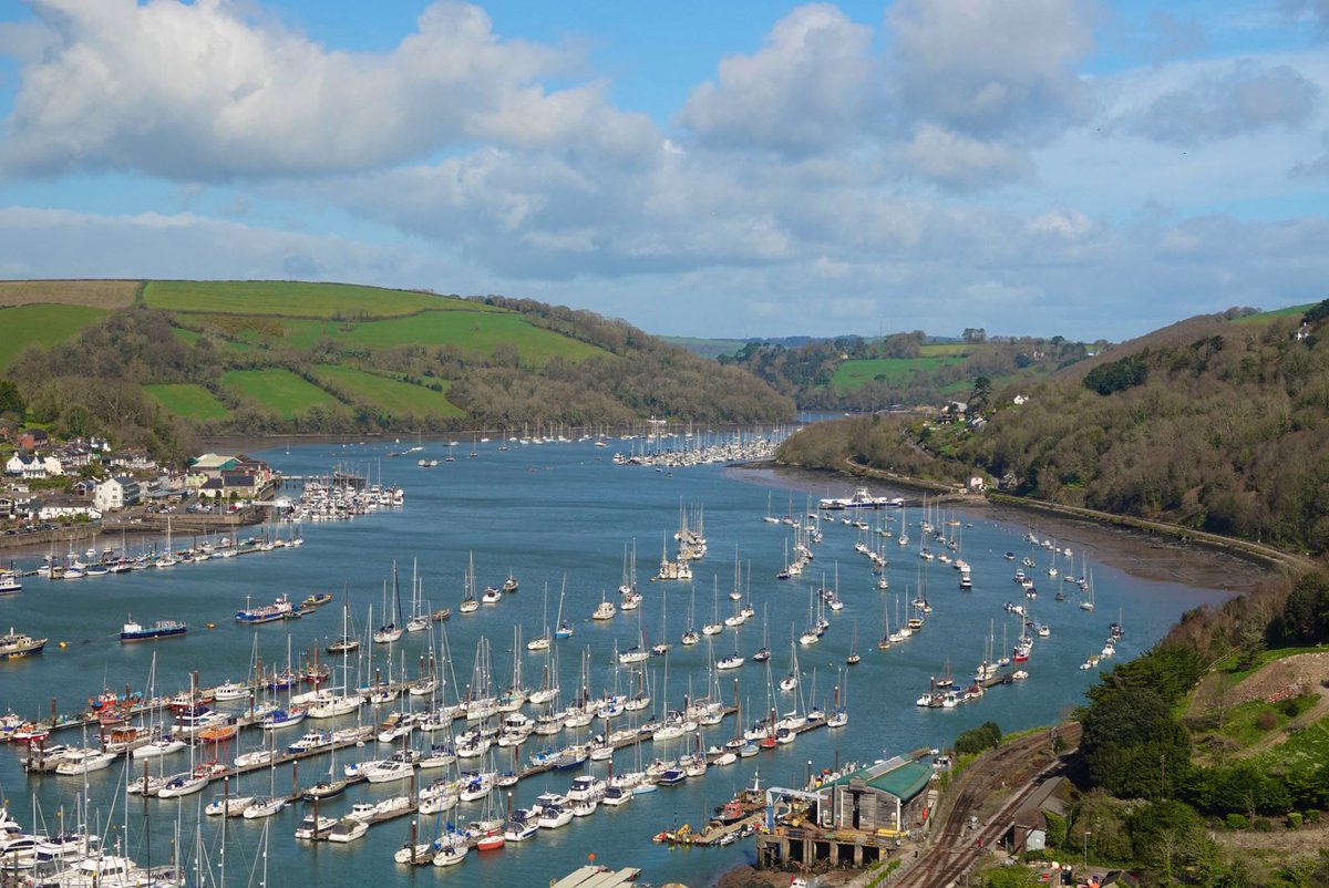 A view up the river Dart today from Kingswear, Devon.