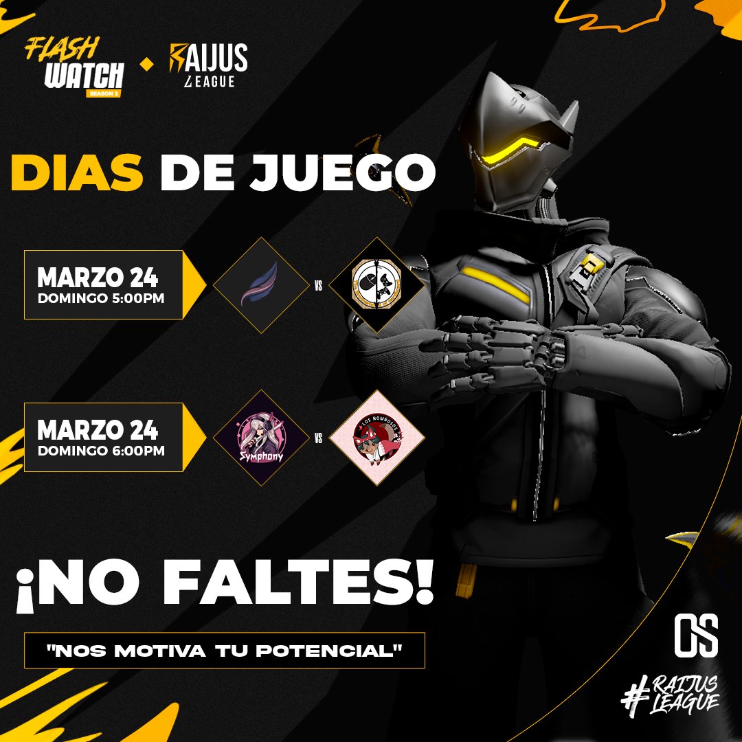 RaijusLeague's tweet photo. ¡Regresamos con más #FlashWatch 2 ⚡ para ti!!!🥳
Hoy y nada más ni nada menos que con GÉNESIS @TB_ofCardboard SYMPHONY y ÑOMÑOSOS ardiendo en la batalla 🔥
¿Estás listo para lo que se viene hoy? 📣
Gracias @OneShotMx_ por patrocinar este torneo, un grande😎
#RLeague #Overwatch https://t.co/LDdqldpBeI