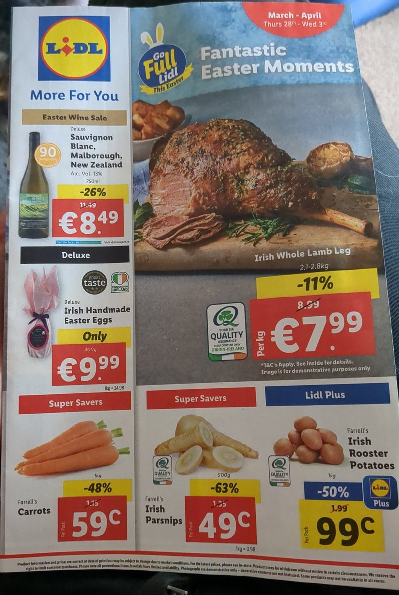 Won't be a fantastic Easter for the farmers that produced these quality assured foods. Supermarkets won't be happy until Irish farmers and growers are out of business.