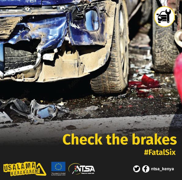 Check the brakes #RoadSafety #RoadSafetyKE