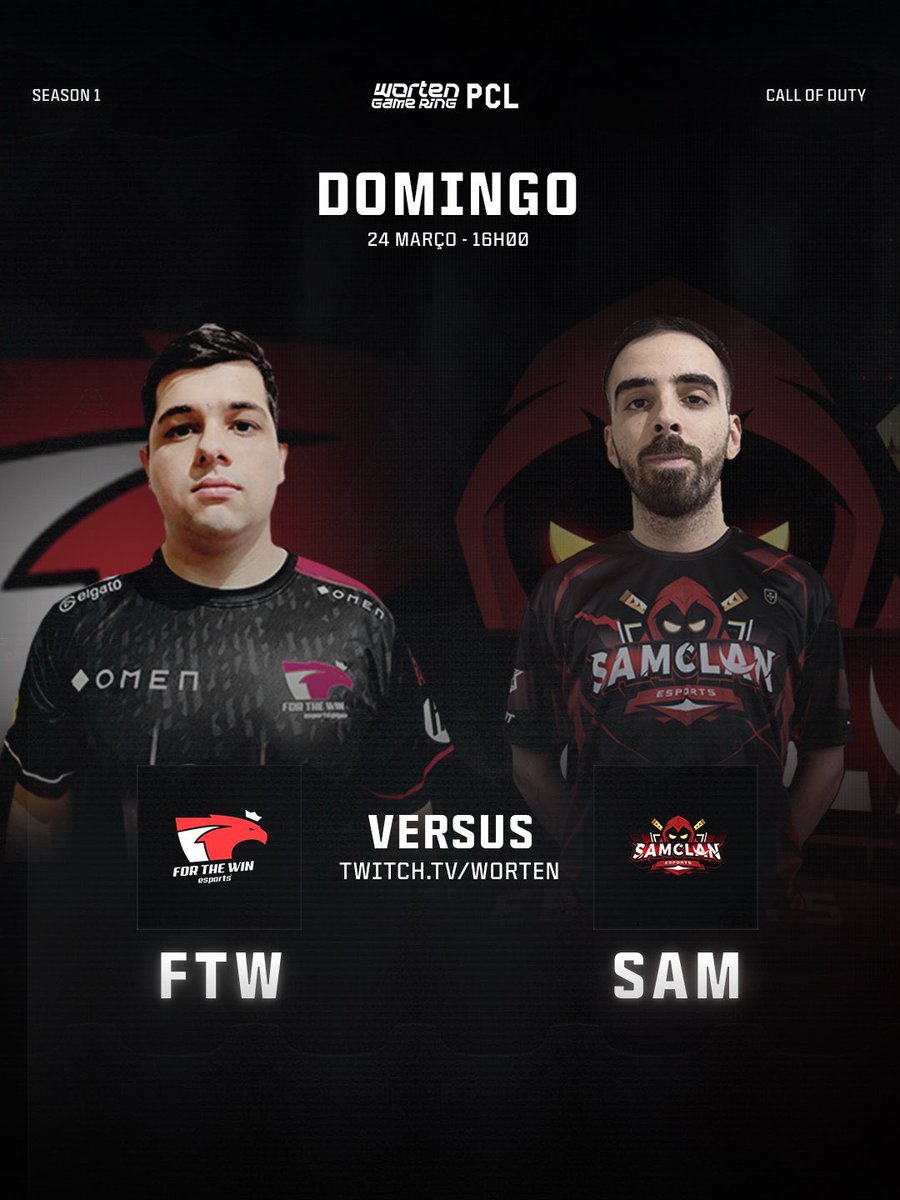 PEG (@peg_cod) on Twitter photo Uma destas equipas irá terminar o fim-de-semana na liderança da <a href="/WGRPCL/">PCL🔸Worten Game Ring</a> 😬
<a href="/ftwesports/">FTW | For The Win Esports</a> ⚔️ <a href="/SAMCLANesports/">SAMCLAN ESPORTS CLUB</a>
Live 🔴: twitch.tv/wortenpt
#WGRPCL Uma destas equipas irá terminar o fim-de-semana na liderança da <a href="/WGRPCL/">PCL🔸Worten Game Ring</a> 😬
<a href="/ftwesports/">FTW | For The Win Esports</a> ⚔️ <a href="/SAMCLANesports/">SAMCLAN ESPORTS CLUB</a>
Live 🔴: twitch.tv/wortenpt
#WGRPCL