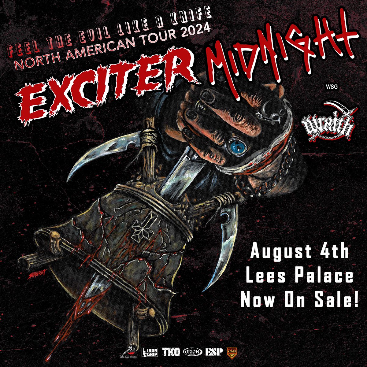 Now on sale! @ExciterBand #midnight @wraiththrash live at @LeesPalaceTO August 4th Tickets/info here: inertia-entertainment.com/events/exciter… #torontoconcerts #livemusicintoronto #inertialive #inertiaentertainment
