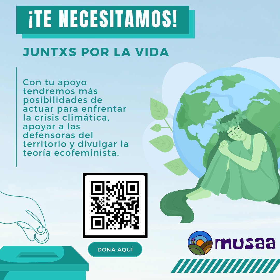 musaaorg's tweet photo. 🌱💚 Únete a nosotras para crear un mundo más justo y sostenible. Tu contribución es crucial para empoderar a las mujeres en la protección de la Naturaleza. ¡Haz tu donación escaneando el código QR! 🌿✨ #Ecofeminismo #SostenibilidadAmbiental #CrisisClimática https://t.co/Wix4Z52Az2