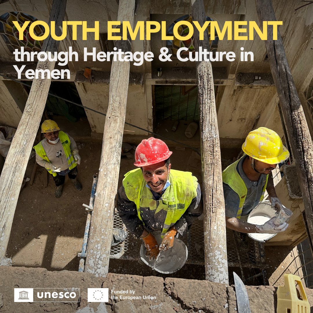 We're embarking on a new chapter in the partnership between @UNESCO& @EUinYemen, kicking off the rehabilitation works of the '#YouthEmployment through Heritage& Culture in 🇾🇪' project, which aims to create employment opportunities for 8,000 #Yemeni youth 🔗bit.ly/3VftflO