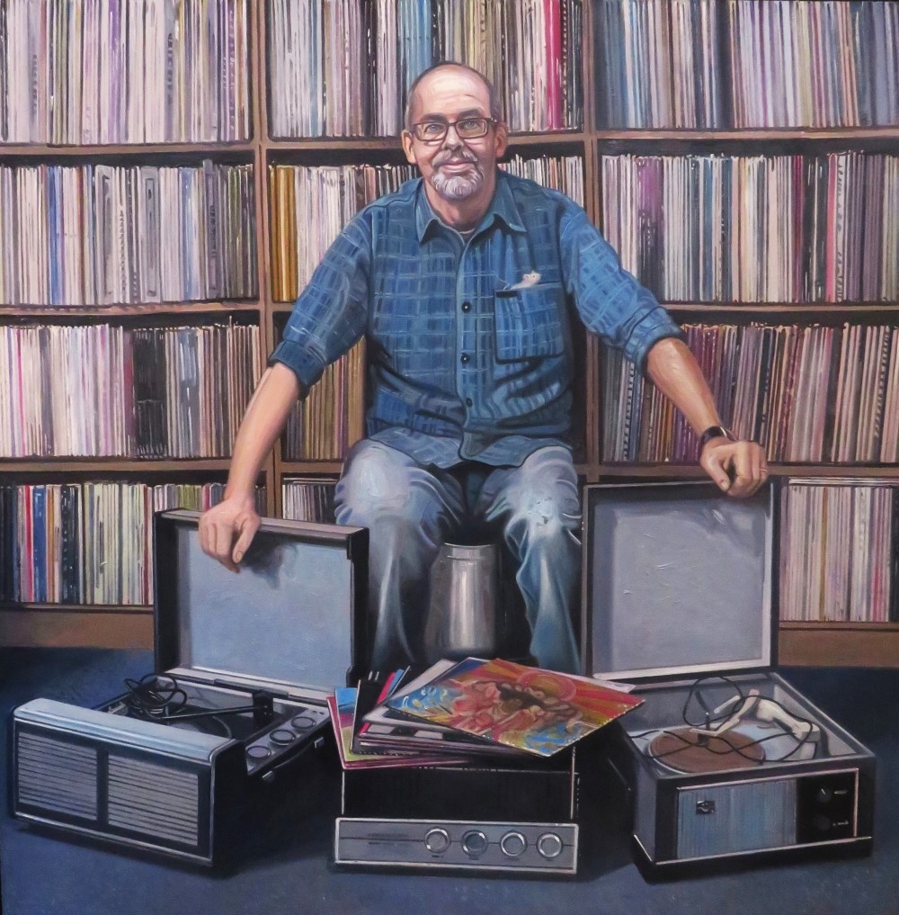 I was commissioned to paint this portrait of 'Breeks' (Alastair Brodie) who was the owner of the legendary Groucho's record store in The Nethergate, Dundee. This piece fits in nicely with my ongoing Dundee portraits series. #art #dundee #scotland #grouchos #fineart