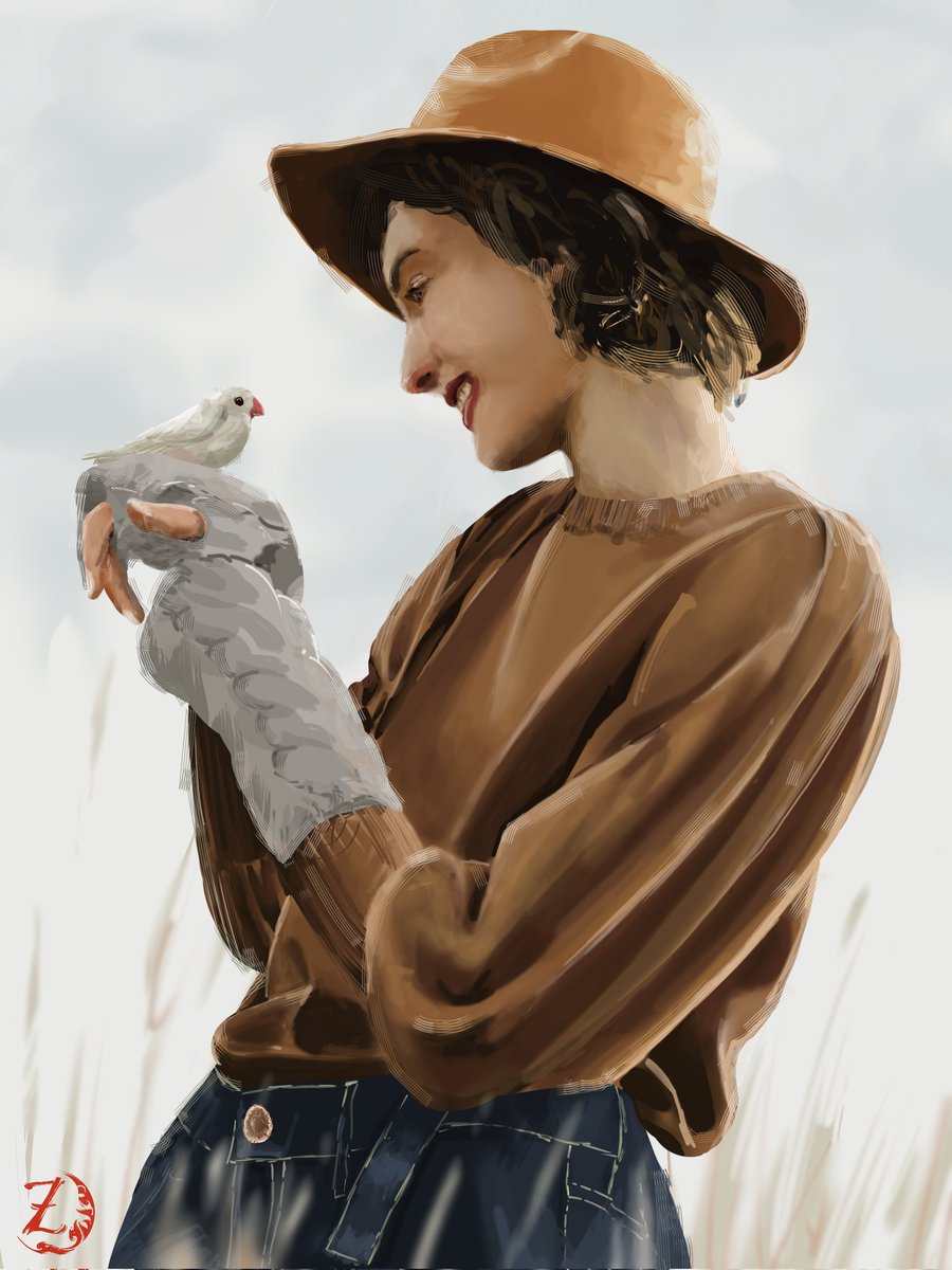 zulkarart's tweet image. Blessings from lil 'birb' #digitalart  #portrait #bird #sundayvibes