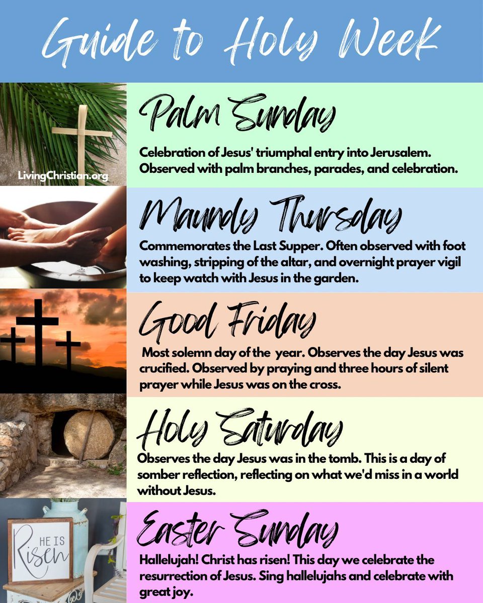Welcome to Holy Week! Save this image and reference it all week long.