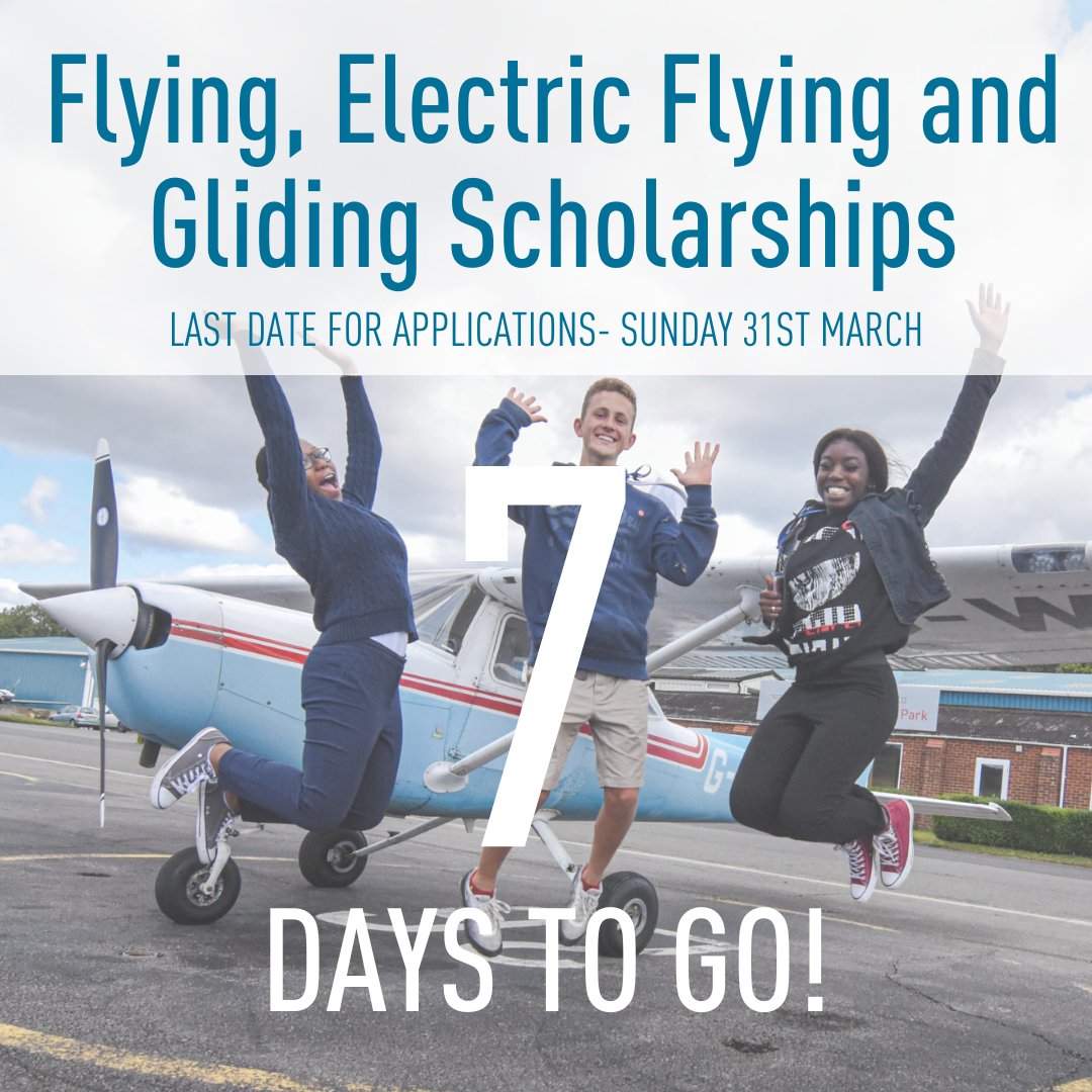 There’s only 🚨 ONE WEEK LEFT 🚨 to get your application in and be in with a chance of being awarded an Air League Flying or Gliding Scholarship! Apply here- airleague.co.uk/our-programmes… #Aviation #Flying #Pilot #Scholarships #Aerospace #Space #Gliding #STEM #Education #Plane