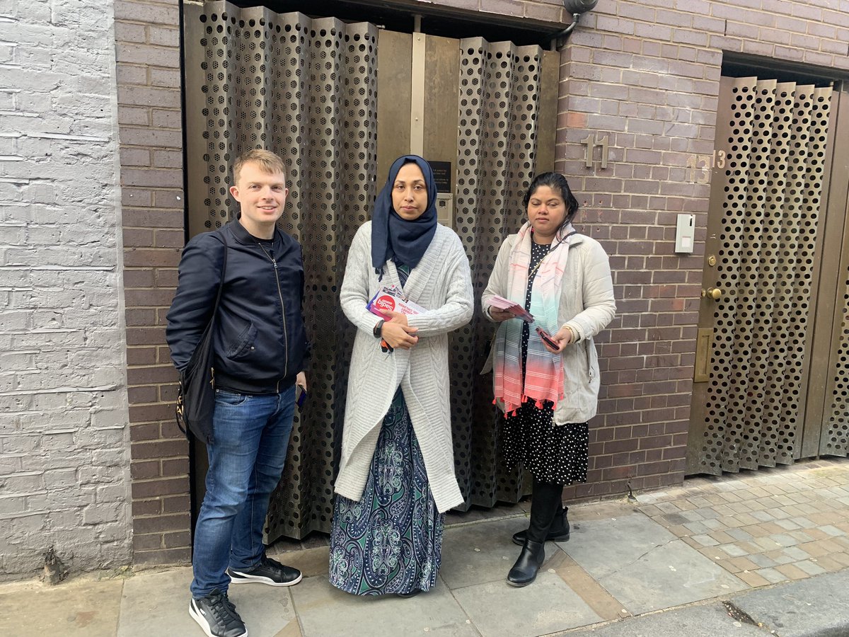 We have been out knocking on doors this sunny Sunday with the wonderful @weaverslabour team. Support for @SadiqKhan reflects his hard work for Londoners. Also discussed local issues such as increase in ASB around the Boundary Estate. Thank you team!