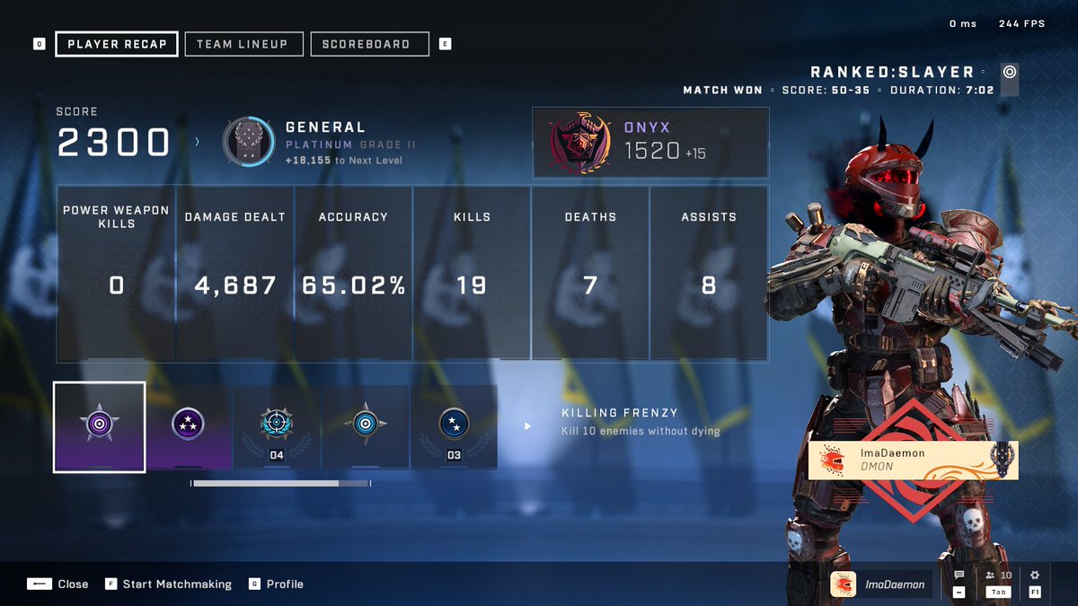 ImaDaemon's tweet photo. First game on not too bad🤫 https://t.co/4dCI6wskCQ