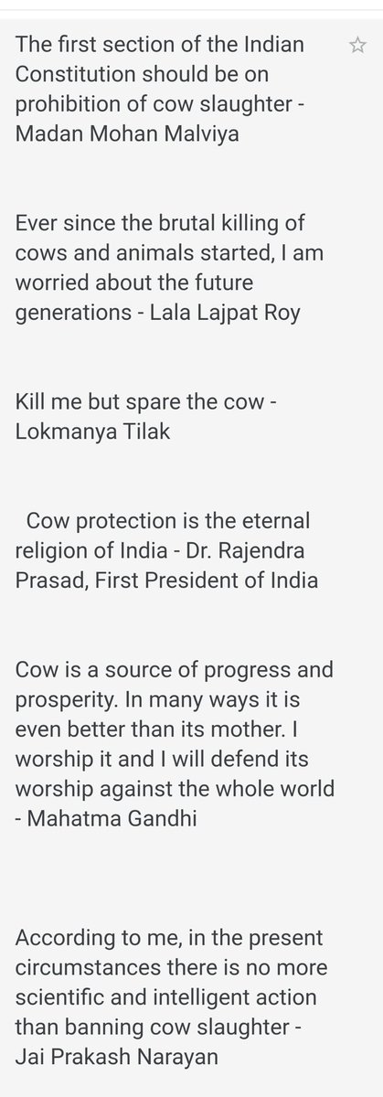 SaveGomata's tweet photo. @MNageswarRaoIPS The first section of the Indian Constitution should be on prohibition of cow slaughter - Madan Mohan Malviya
Ever since the brutal killing of cows and animals started, I am worried about the future generations -Lala Lajpat Roy
@MNageswarRaoIPS
@sdeo76 @madhukishwar @iJKhurana https://t.co/KXj8XovzVp