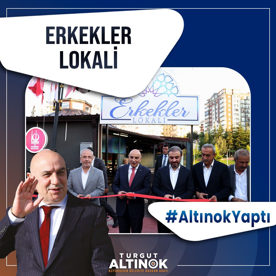 Keçiören’de erkeklerin de vakit geçirip etkinlik yapabilecekleri bir ERKEKLER LOKALİ hizmete açan Turgut Altınok, Ankara için de birçok proje ile geliyor. Altınok Yaptı Yine Altınok Yapar! Ankara Hazır #AltınokGeliyor